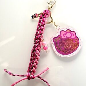 Sanrio | Miu Miu style Keyfob with licensed Hello Kitty & additional gold charms